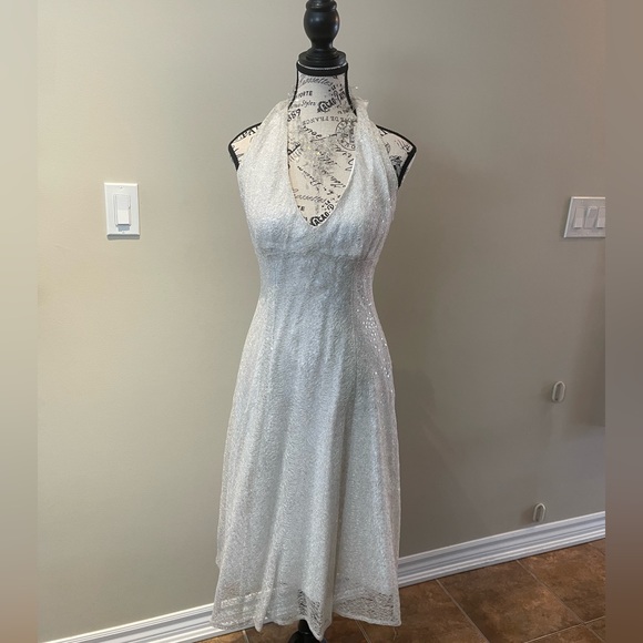 Icy-Webbed Sequin Criss-Cross Back Dress - Picture 2 of 11